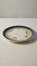Ceramic Dinner Plate with Hand-Brushed Rim