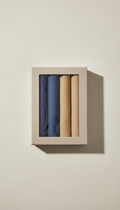 Linen Napkin Boxed Set with Gold Trim